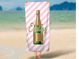 Personalized Champagne Beach Towel