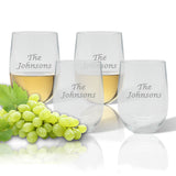 Stemless Wine Tumbler (Set of 4) (Tritan Unbreakable)-PERSONALIZED