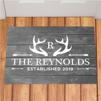 Personalized Deer Antlers Doormat