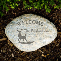 Engraved Deer Garden Stone