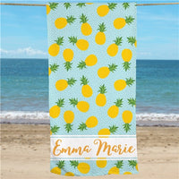 Personalized Pineapple Beach Towel