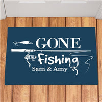 Personalized Gone Fishing Doormat