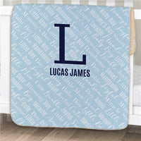 Personalized Polka Dot Sherpa Baby Blanket