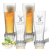 Monogram Buck Lodge Pilsner Glass Set